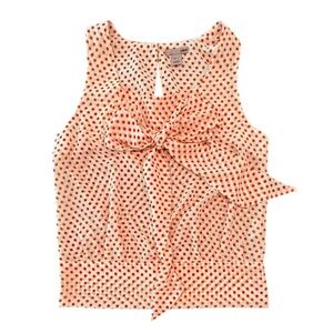 H&M Y2K Vintage White/Red Polka Dot Sleeveless Blouse w/ Tie Front Size 4/Small